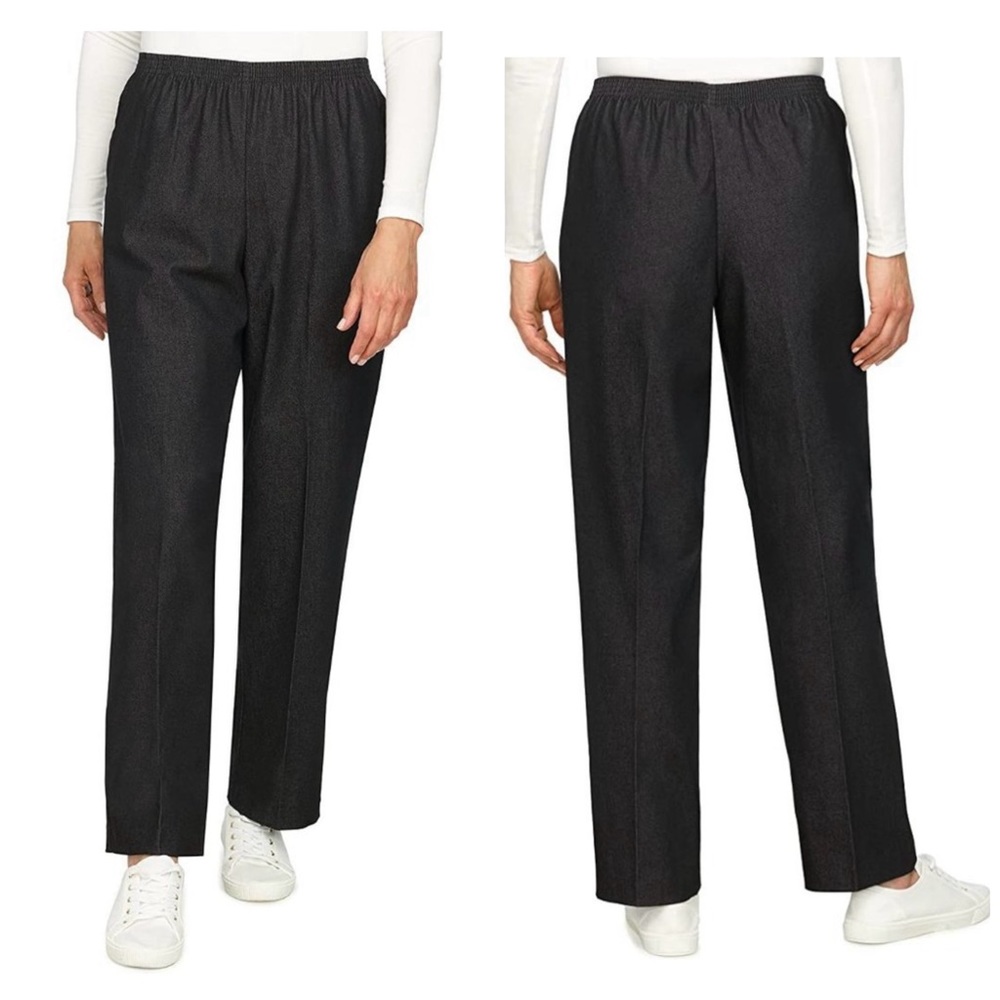 NWT Alfred Dunner Woman Stretch Straight Black Dressy Slacks W pockets